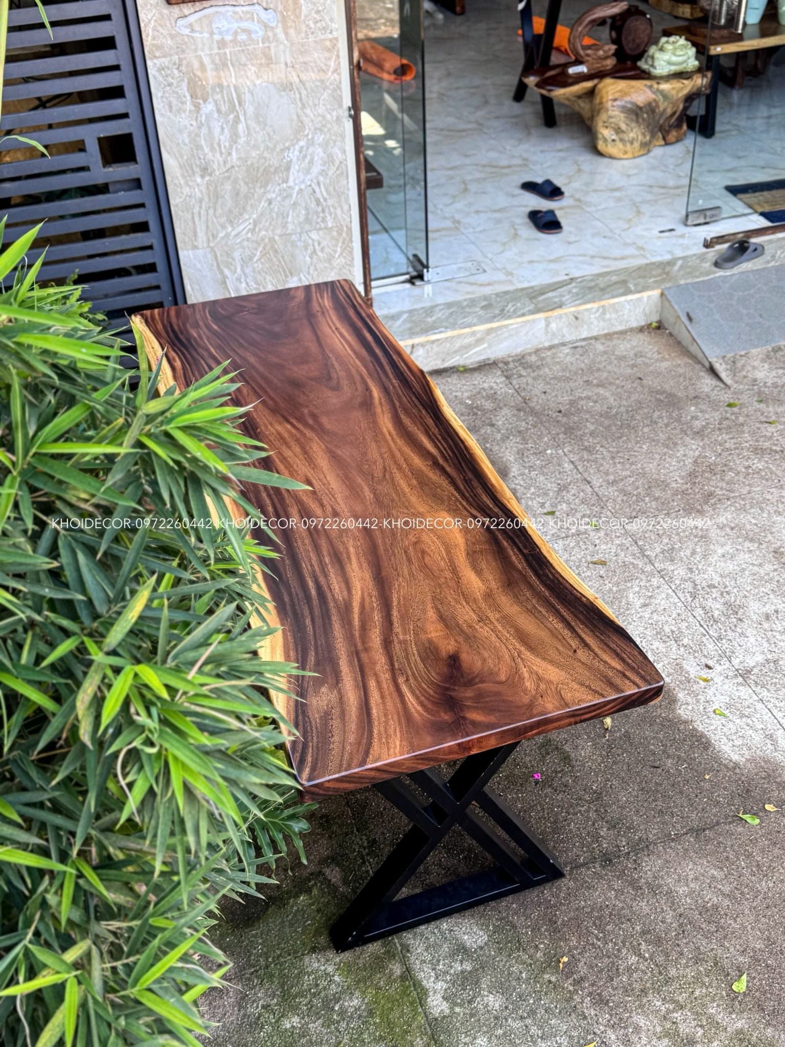  BÀN GỖ ME TÂY 180 x 65-70 x 5 cm 