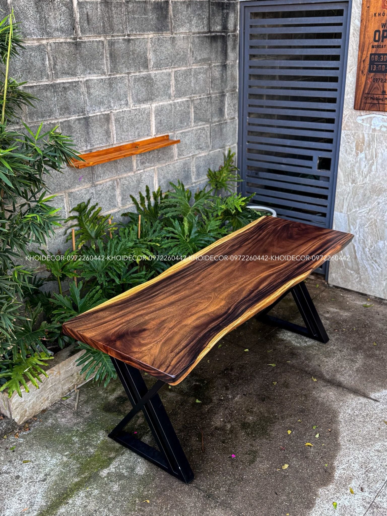  BÀN GỖ ME TÂY 180 x 65-70 x 5 cm 