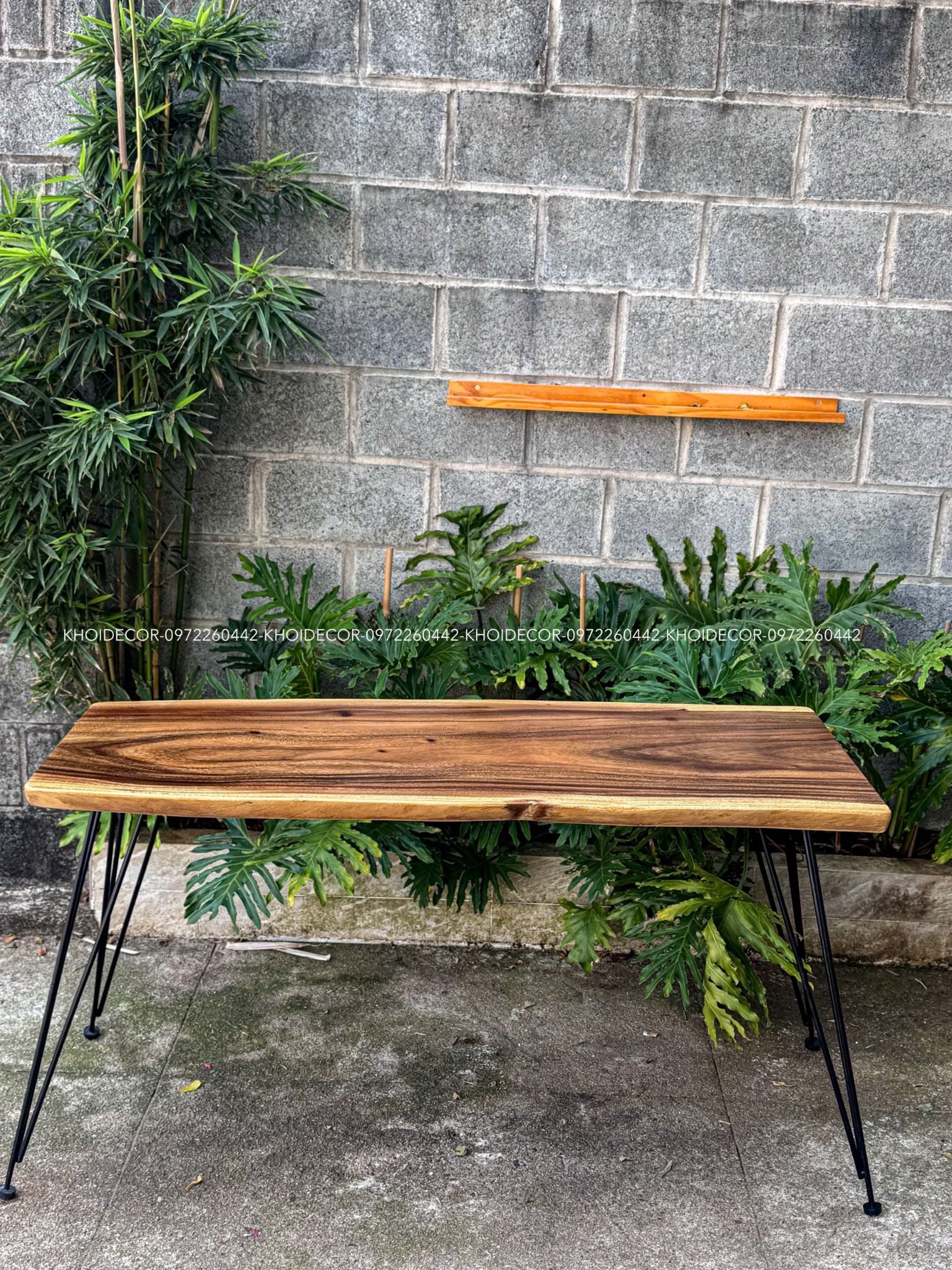  BÀN GỖ ME TÂY 140 x 52-58 x 5 cm 