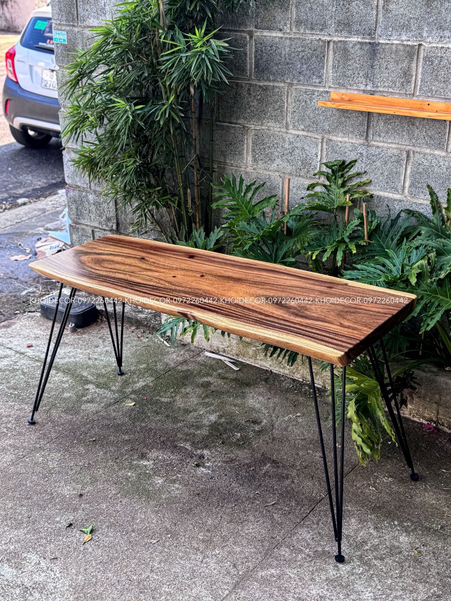  BÀN GỖ ME TÂY 140 x 52-58 x 5 cm 