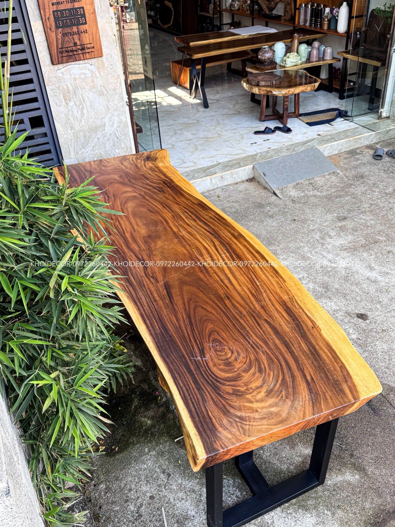  BÀN GỖ ME TÂY 270 x 80-90 x 8 cm 