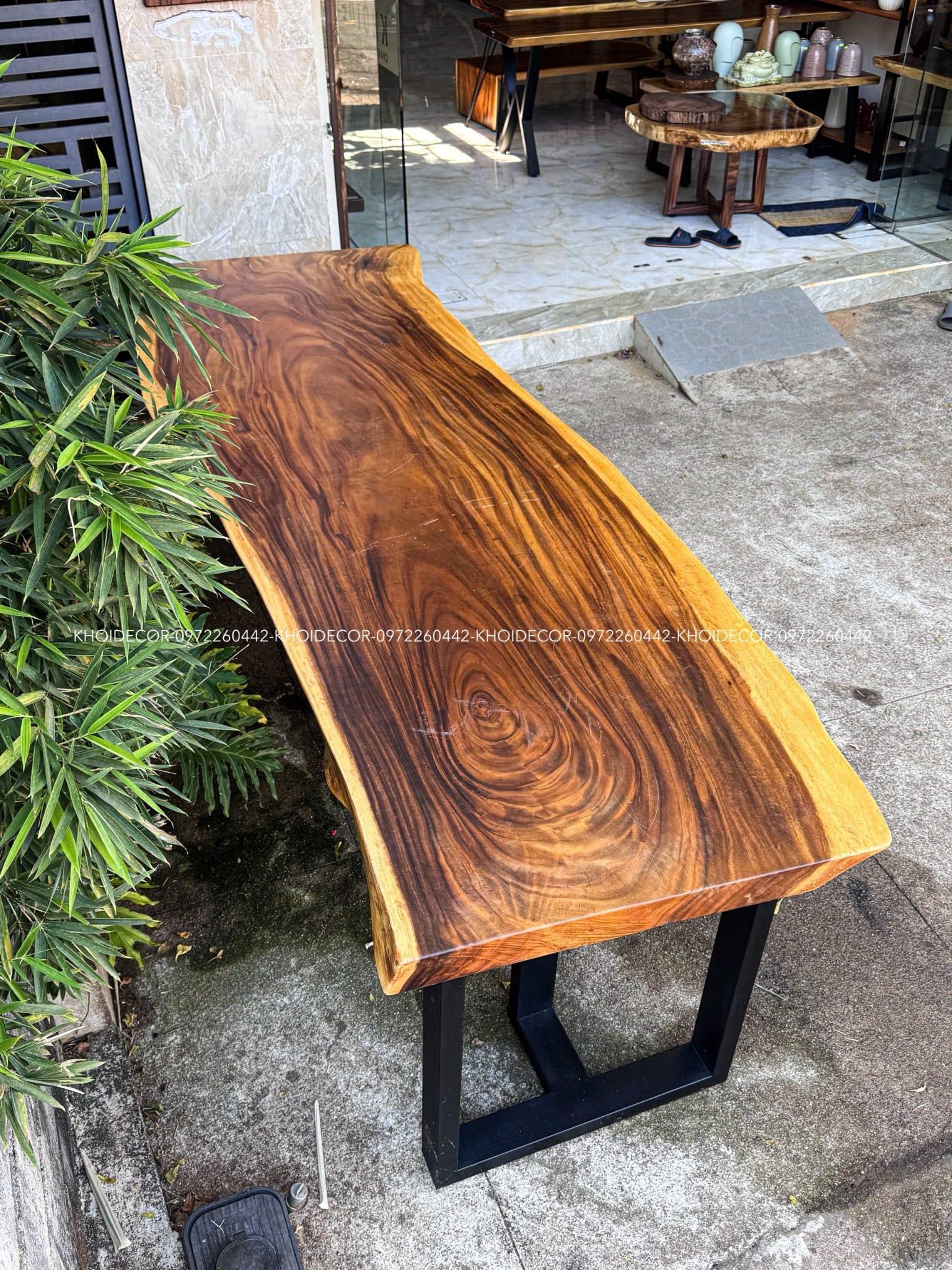  BÀN GỖ ME TÂY 270 x 80-90 x 8 cm 