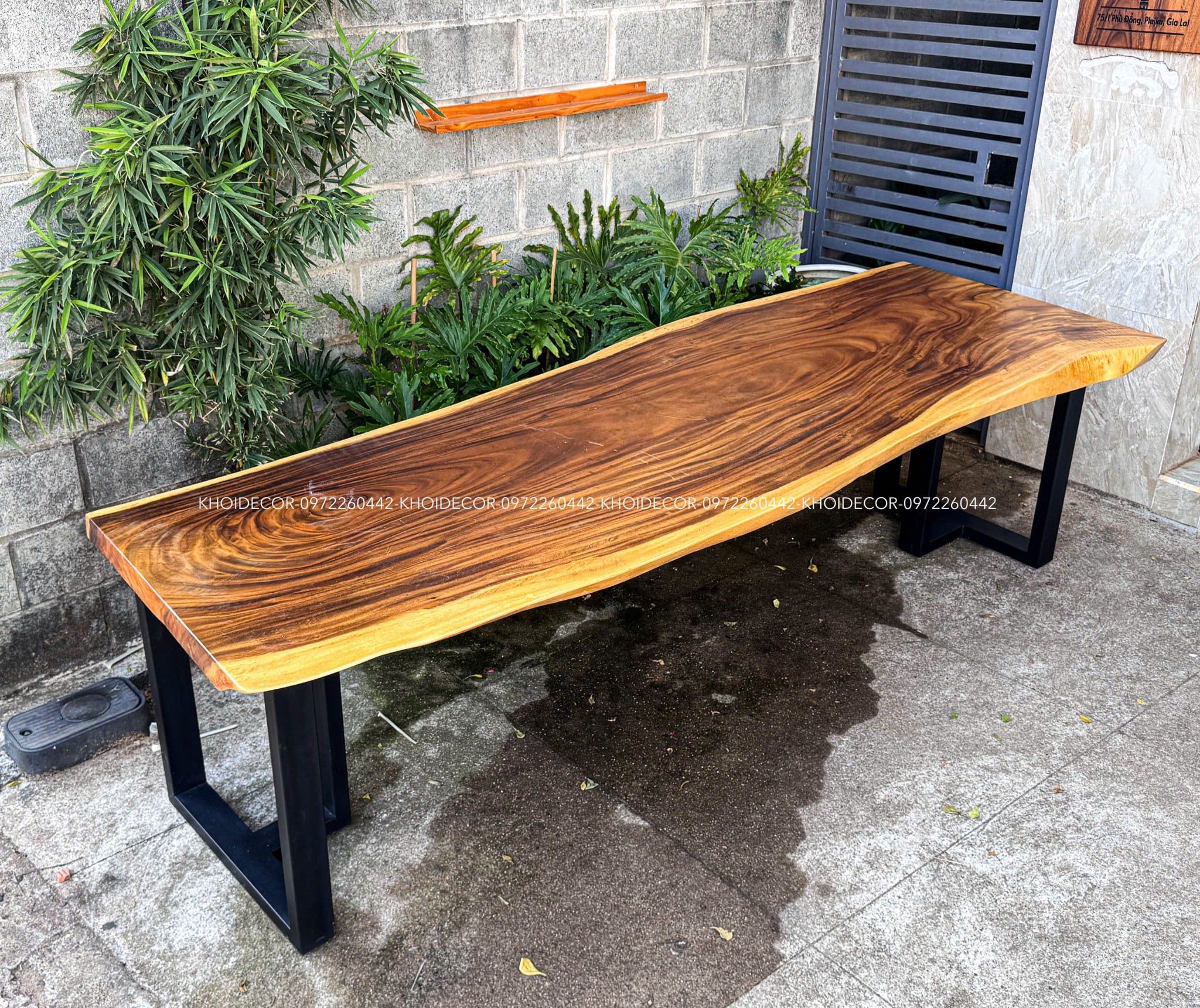  BÀN GỖ ME TÂY 270 x 80-90 x 8 cm 