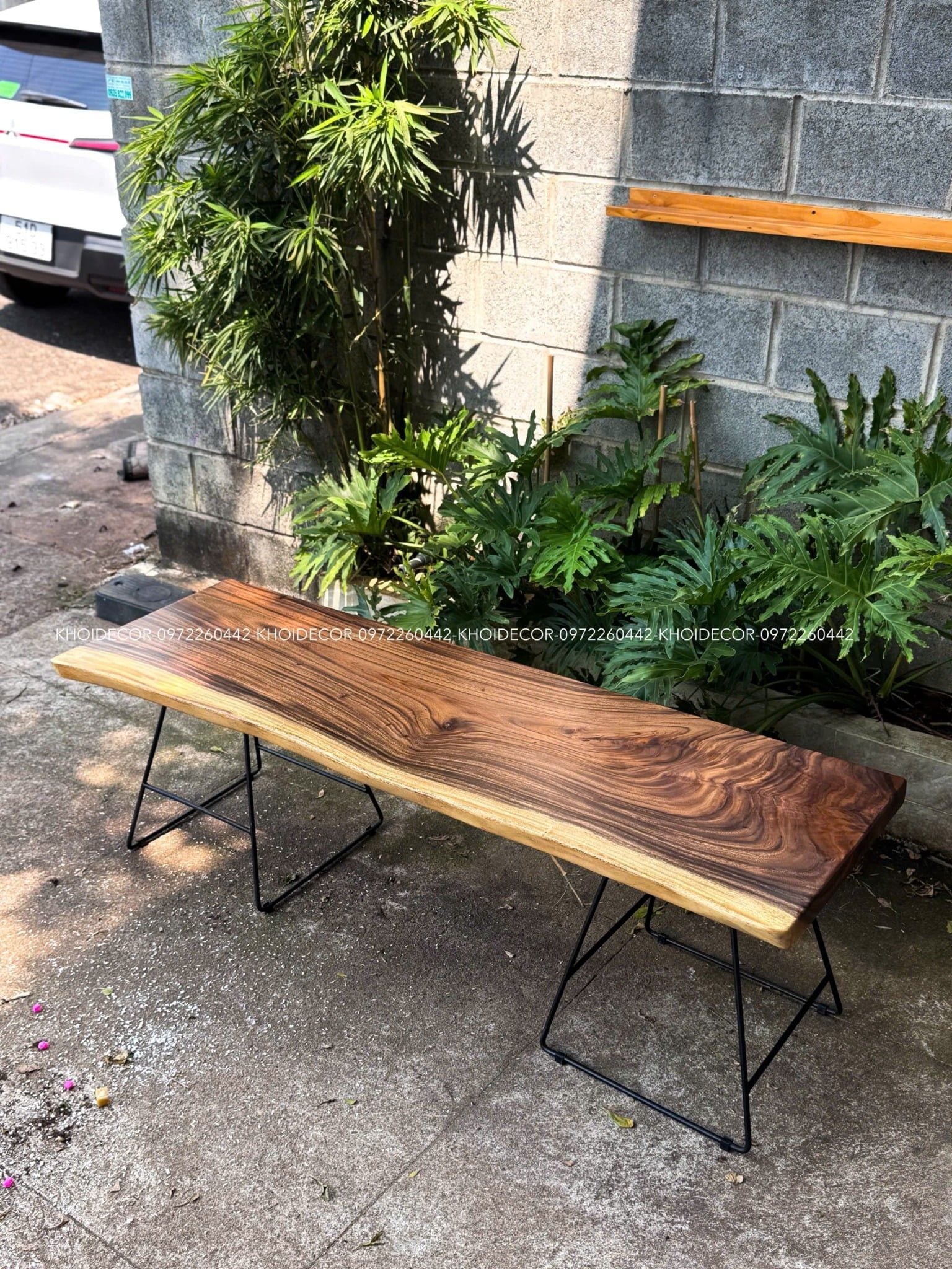  BÀN GỖ ME TÂY 160 x 48-52 x 5 cm 