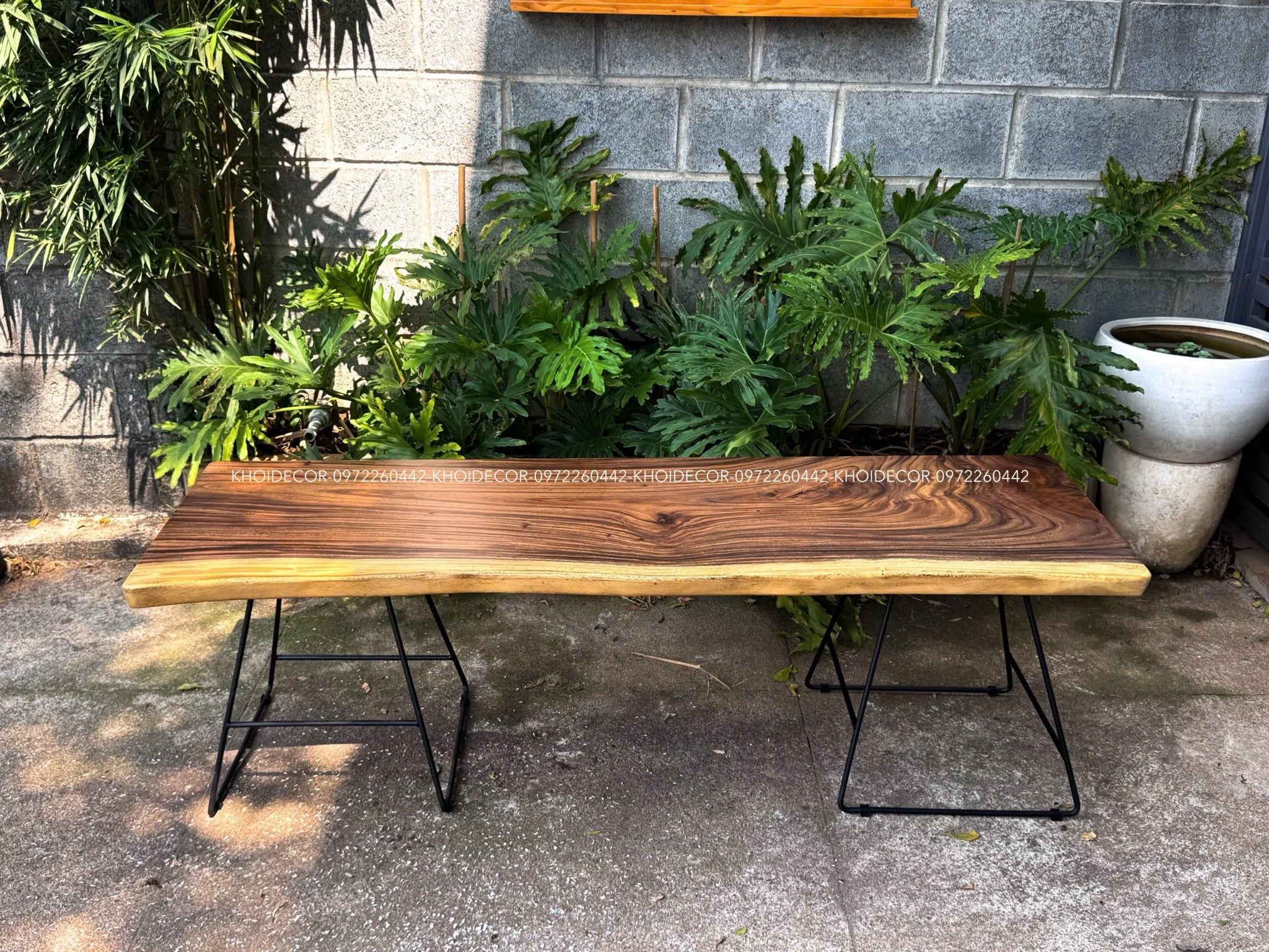 BÀN GỖ ME TÂY 160 x 48-52 x 5 cm 