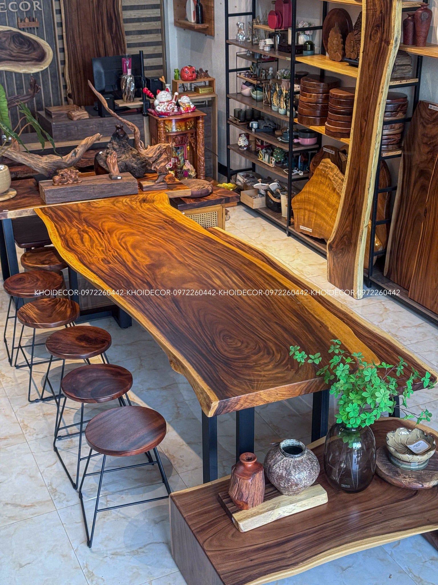  BÀN GỖ ME TÂY 270 x 80-90 x 8 cm 