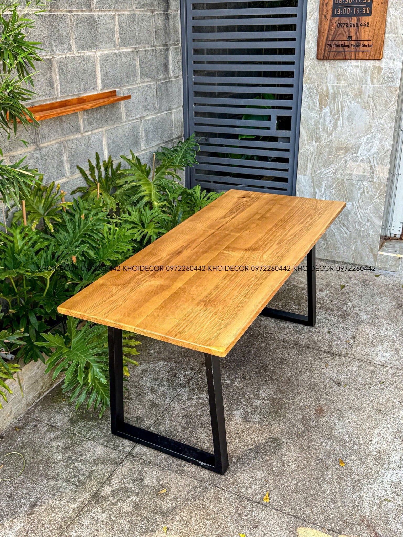 BÀN GỖ SỒI GHÉP N160 x R70 x D3 cm 