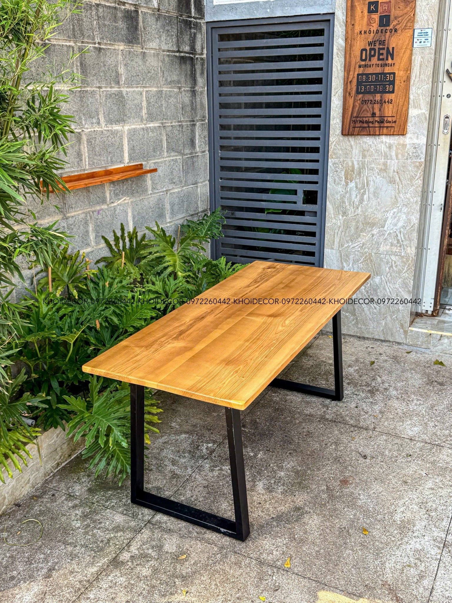  BÀN GỖ SỒI GHÉP N160 x R70 x D3 cm 
