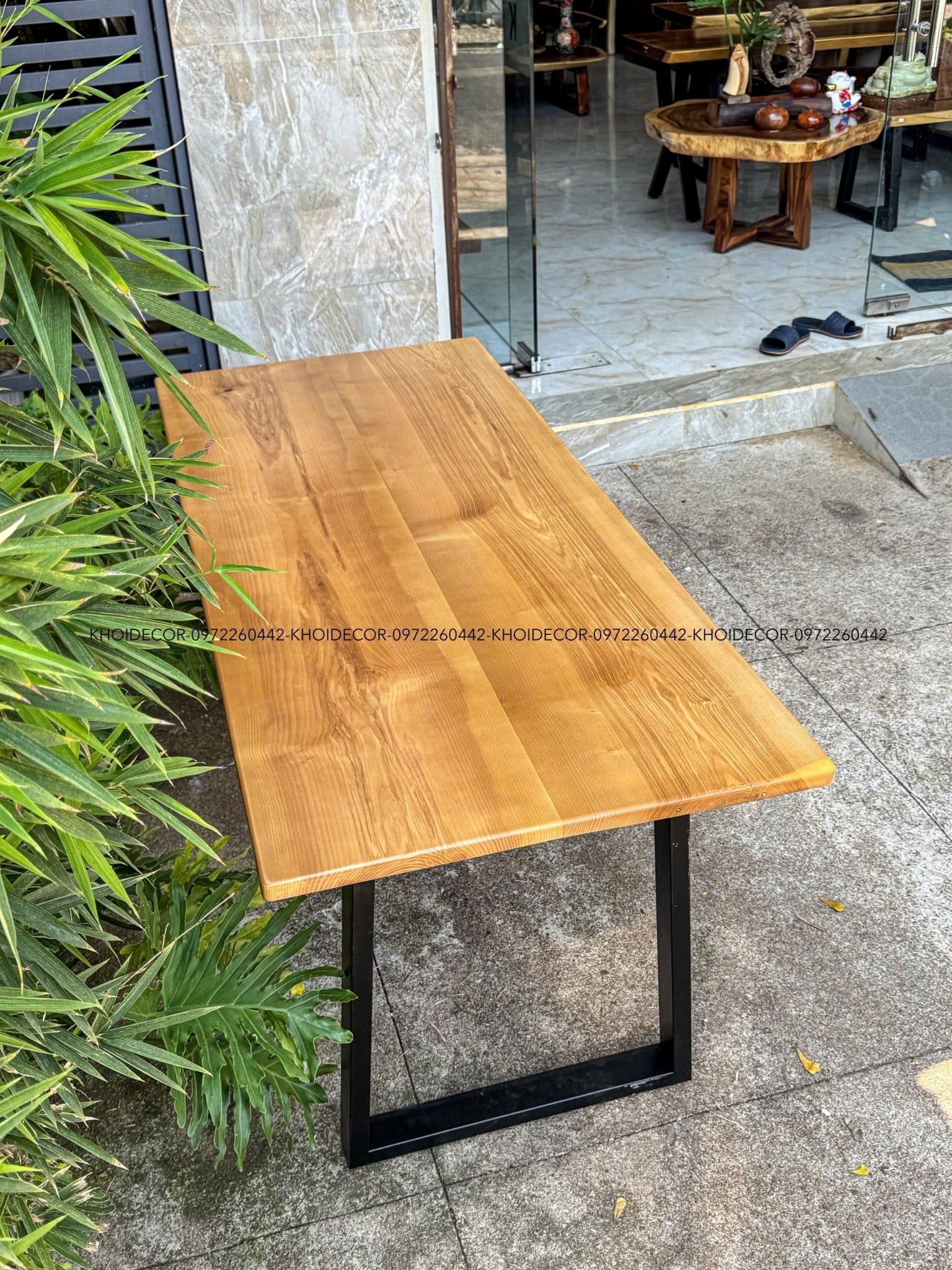  BÀN GỖ SỒI GHÉP N160 x R70 x D3 cm 