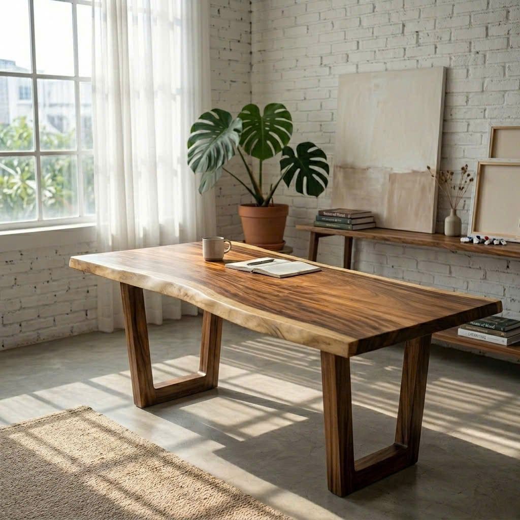 BÀN GỖ ME TÂY 180 x 74-76-86 x 5 cm 