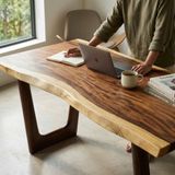  BÀN GỖ ME TÂY 180 x 74-76-86 x 5 cm 