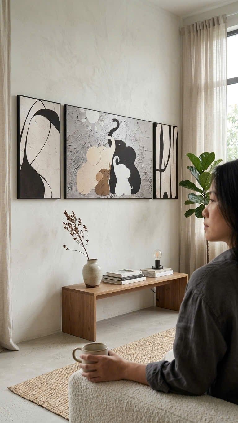  TRANH DECOR: GIA ĐÌNH VOI 