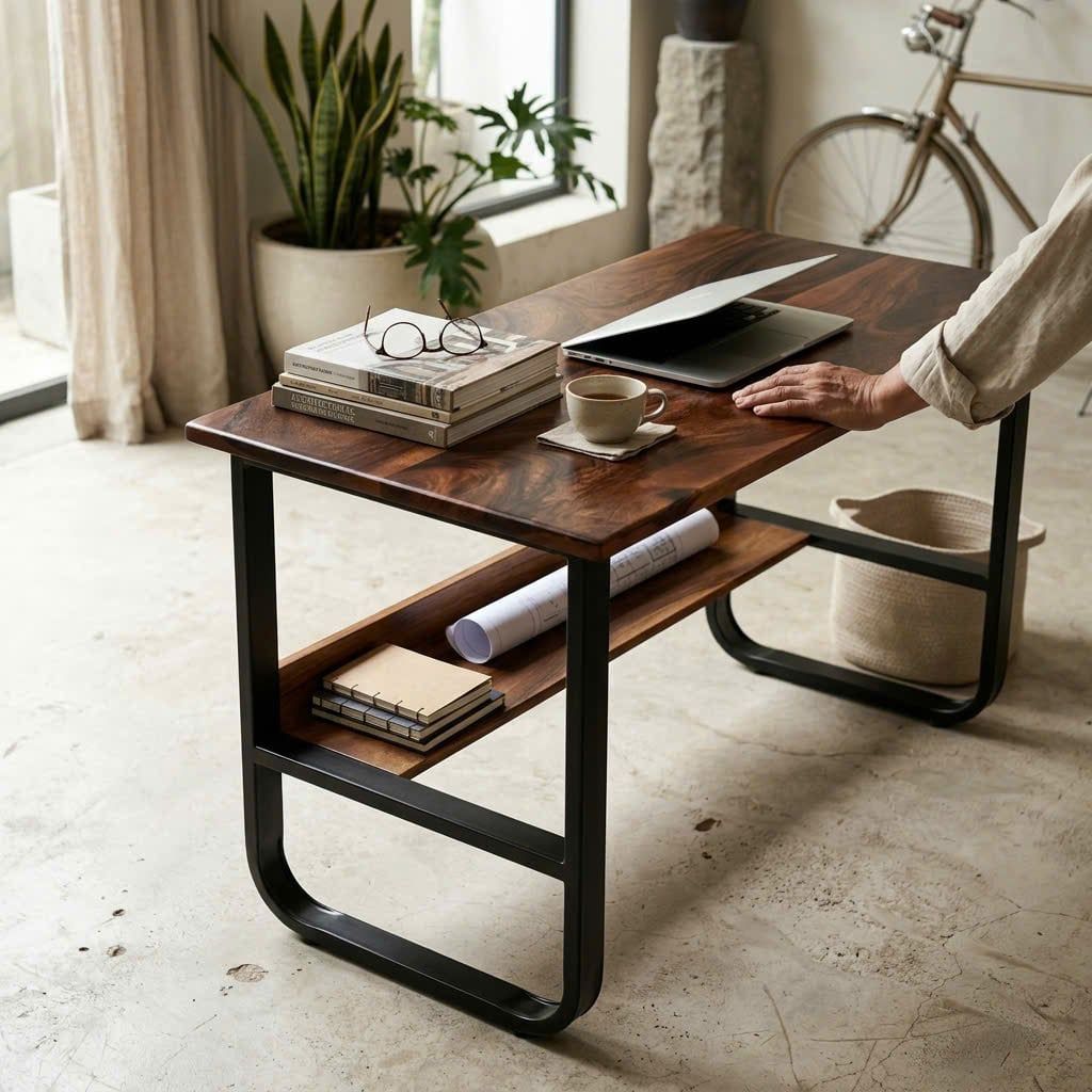  BÀN HỌC GỖ ME TÂY 120 x 60 x 3 cm 