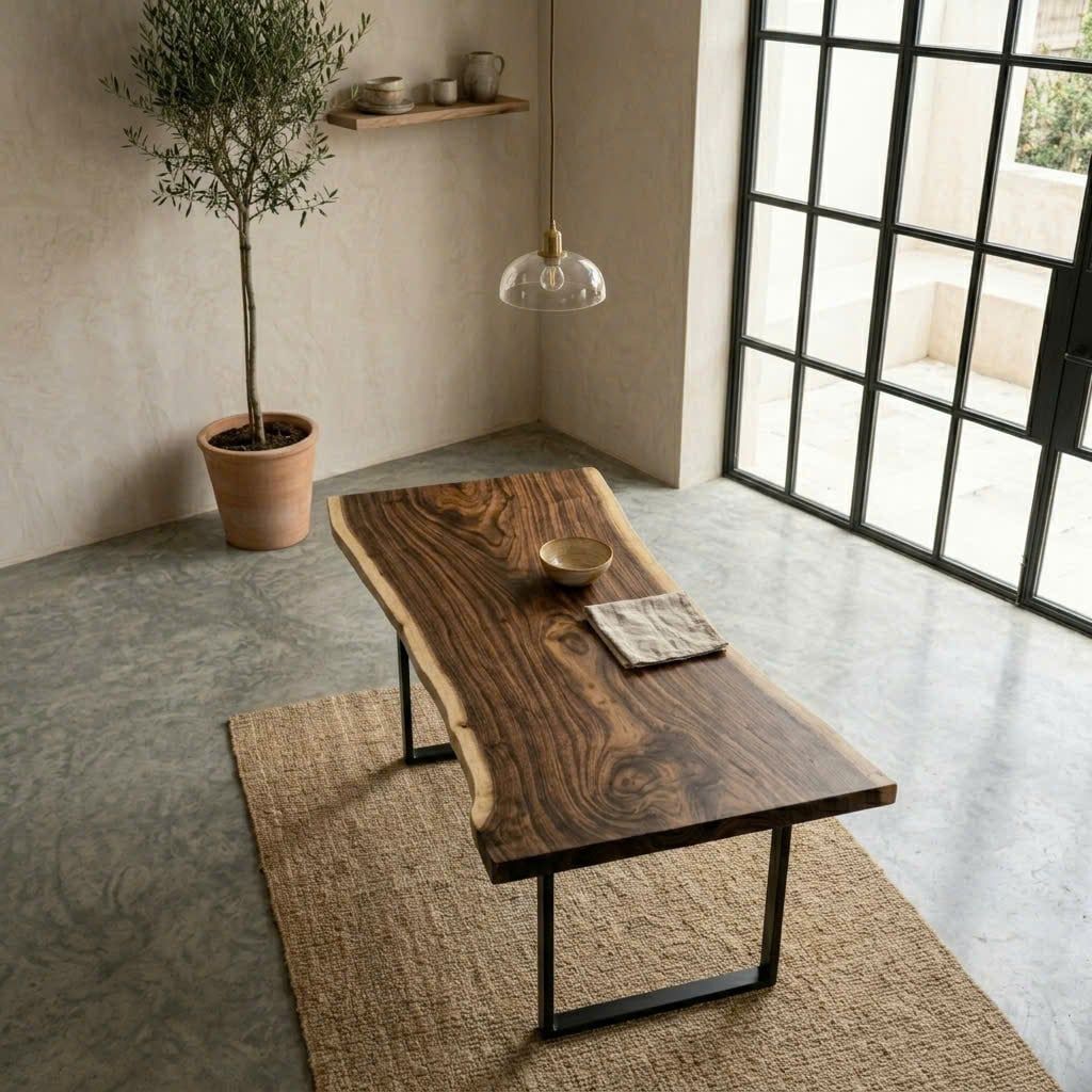  BÀN GỖ ME TÂY 180 x 74-70-84 x 5 cm 