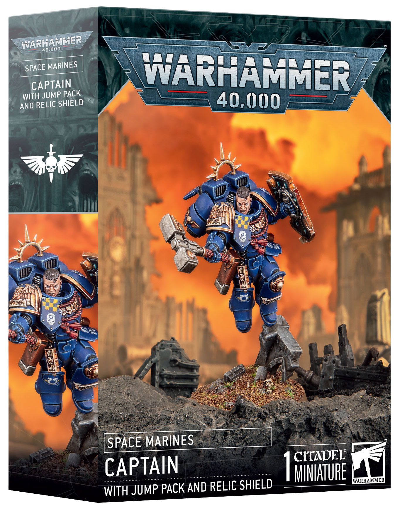  SPACE MARINES: CAPTAIN WITH JUMP PACK & RELIC SHIELD 