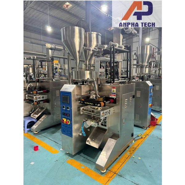 Máy đóng gói túi đôi muối và tiêu tự động Anpha Tech ISO 9001:2015 Made In Vietnam