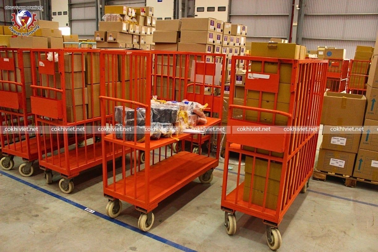  Xe đẩy mặt lưới 3 bên - 2 tầng - không gấp gọn 