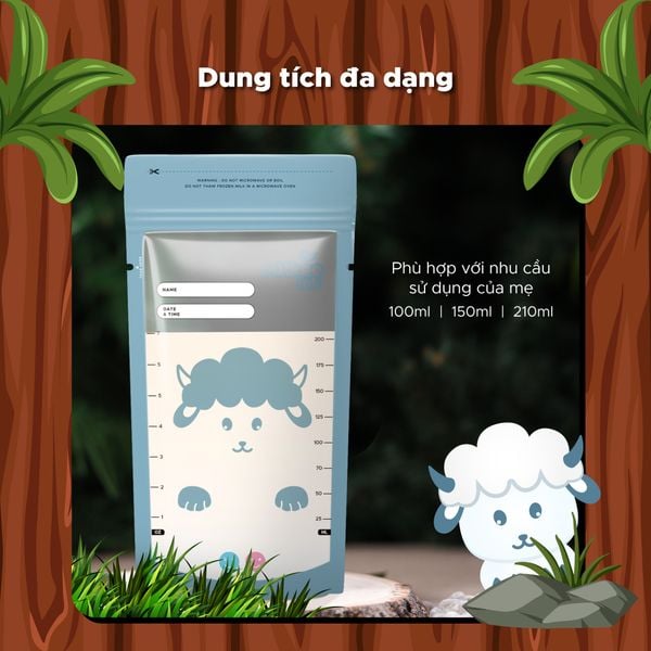 Shapee Túi Trữ Sữa Cảm Biến Nhiệt An Toàn, Tiện Lợi (Hộp 25 Túi)