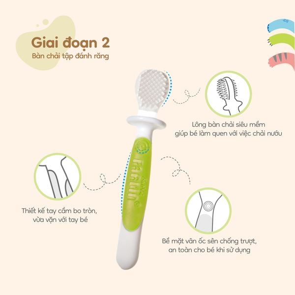 FARLIN Bộ Bàn Chải 3 Giai Đoạn Cho Bé Tập Đánh Răng Hiệu Quả