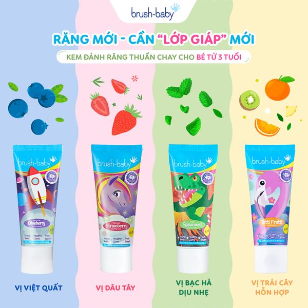 Brush-Baby Kem Đánh Răng Có Fluoride Cho Bé Mọi Độ Tuổi (50ml)