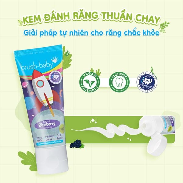 Brush-Baby Kem Đánh Răng Có Fluoride Cho Bé Mọi Độ Tuổi (50ml)