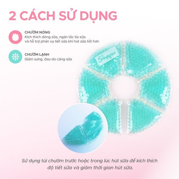 Shapee Túi Chườm Nóng Lạnh Cho Mẹ Sau Sinh, Giúp Giảm Đau, Thông Tia Sữa, Kích Sữa (Set 2 Cái)