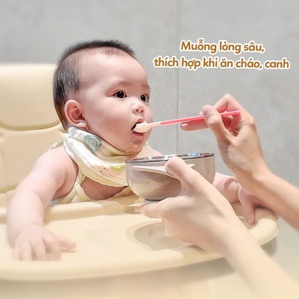 FARLIN Bộ 2 Muỗng Đầu Mềm Cho Bé Tập Ăn Dặm