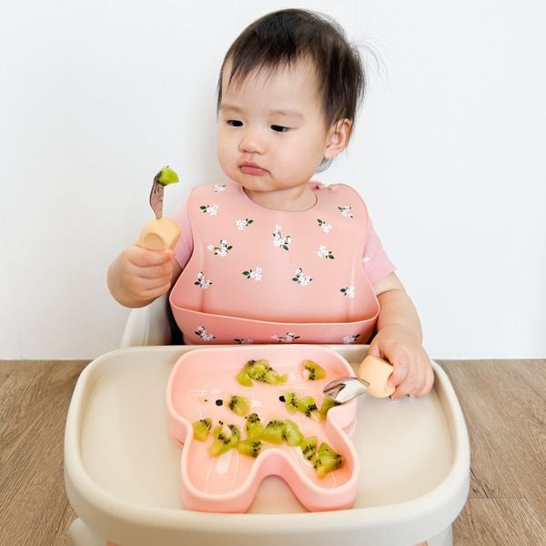Loulou Lollipop Yếm Ăn Dặm Silicone Có Máng Hứng Chống Thấm Dễ Vệ Sinh