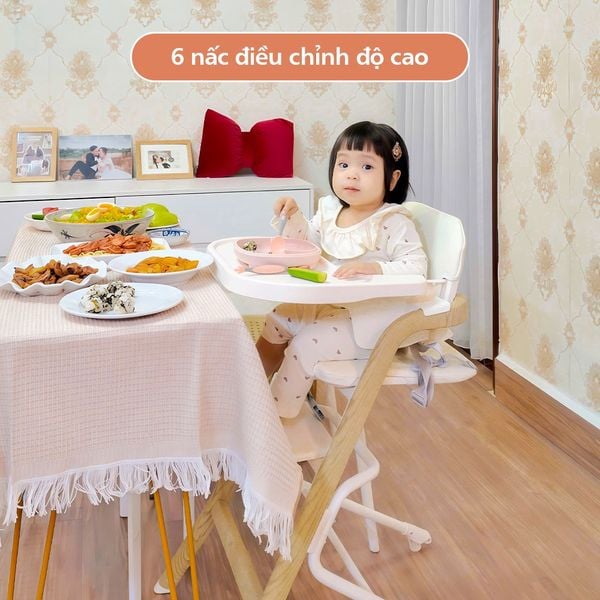 Unilove Ghế Ăn Dặm 2 Trong 1 Grow With Me Có 6 Mức Điều Chỉnh Độ Cao, Chân Ghế Chống Trượt