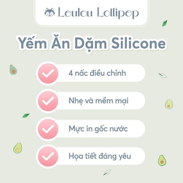 Loulou Lollipop Yếm Ăn Dặm Silicone Có Máng Hứng Chống Thấm Dễ Vệ Sinh