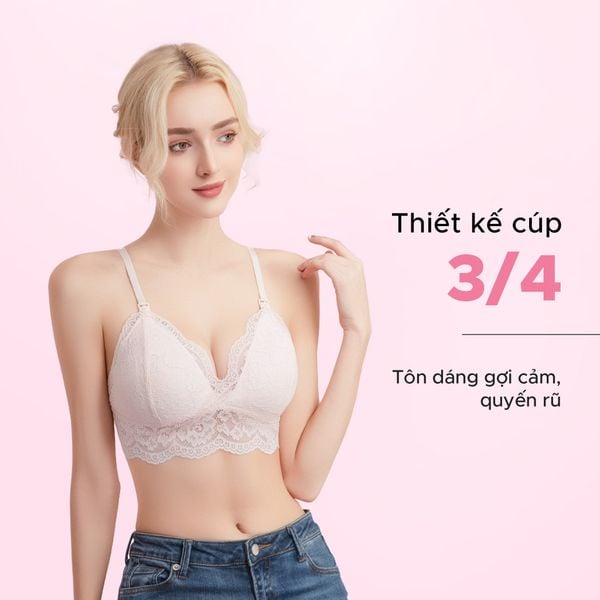 Shapee Áo Lót Bầu & Cho Con Bú Lacey Không Gọng, Cúp ¾ Tôn Dáng, Ren Thêu Phiên Bản Giới Hạn