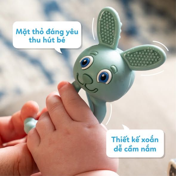 Brush-Baby Gặm Nướu Hình Thỏ Silicone Mát Xa Nướu Cho Bé