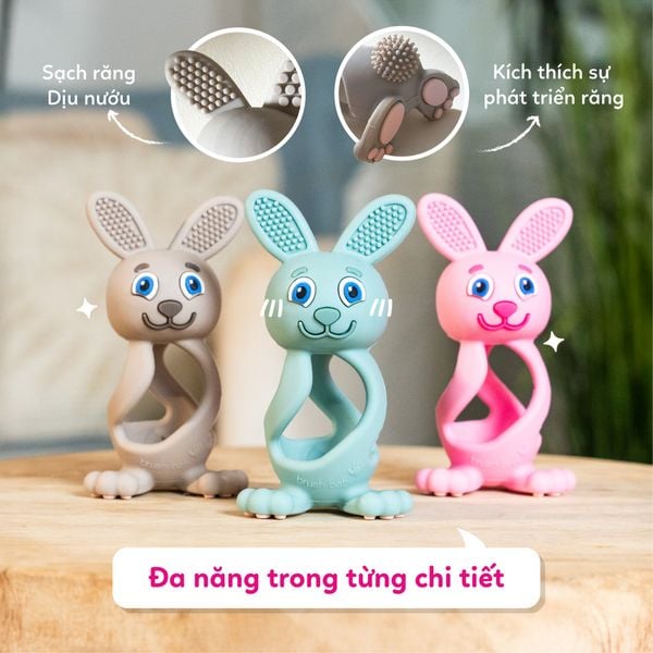 Brush-Baby Gặm Nướu Hình Thỏ Silicone Mát Xa Nướu Cho Bé