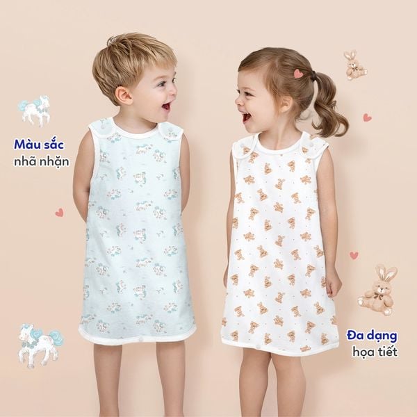 Elava Túi Ngủ Dạng Áo Chất Liệu Aerocool & Cotton Modal Giúp Bé Ngủ Ngon