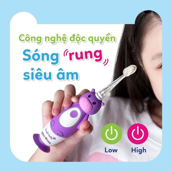 Brush-Baby Bàn Chải Điện Sóng Âm Kèm Sạc WildOnes Cho Bé (0 - 10 Tuổi)
