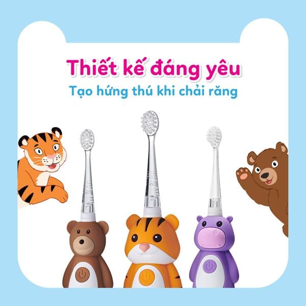 Brush-Baby Bàn Chải Điện Sóng Âm Kèm Sạc WildOnes Cho Bé (0 - 10 Tuổi)