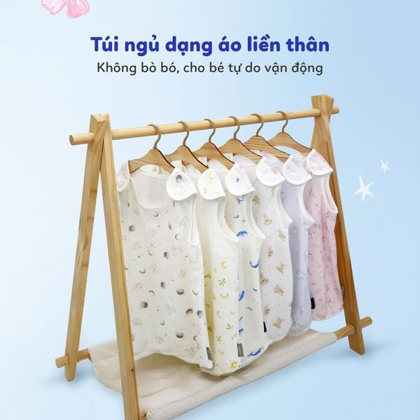 Elava Túi Ngủ Dạng Áo Chất Liệu Aerocool & Cotton Modal Giúp Bé Ngủ Ngon