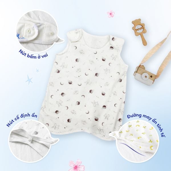 Elava Túi Ngủ Dạng Áo Chất Liệu Aerocool & Cotton Modal Giúp Bé Ngủ Ngon