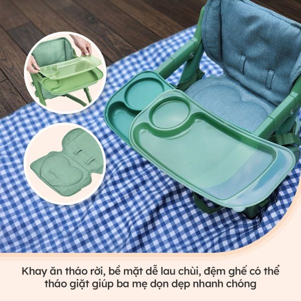Unilove Ghế Ăn Dặm 3 Trong 1 FeedMe Chân Ghế Chống Trượt, Dễ Dàng Gấp Gọn