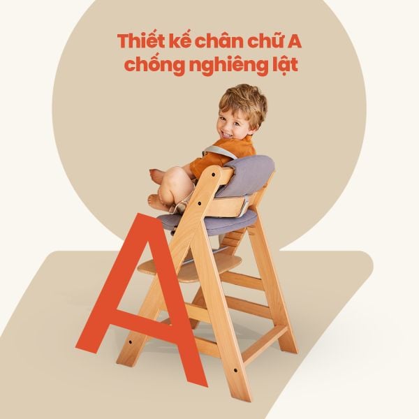 Hauck Alpha+ Ghế Ăn Dặm Bằng Gỗ Thiết Kế Công Thái Học Cho Bé