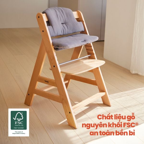 Hauck Alpha+ Ghế Ăn Dặm Bằng Gỗ Thiết Kế Công Thái Học Cho Bé