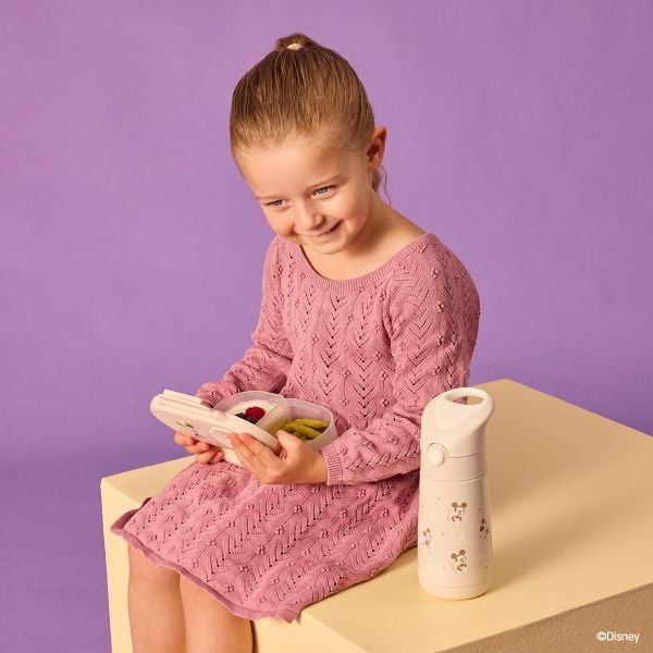 b.box Set Hộp Đựng Đồ Ăn Vặt, Yếm Ăn Dặm & Bình Nước Phiên Bản Mickey Soft Cho Bé