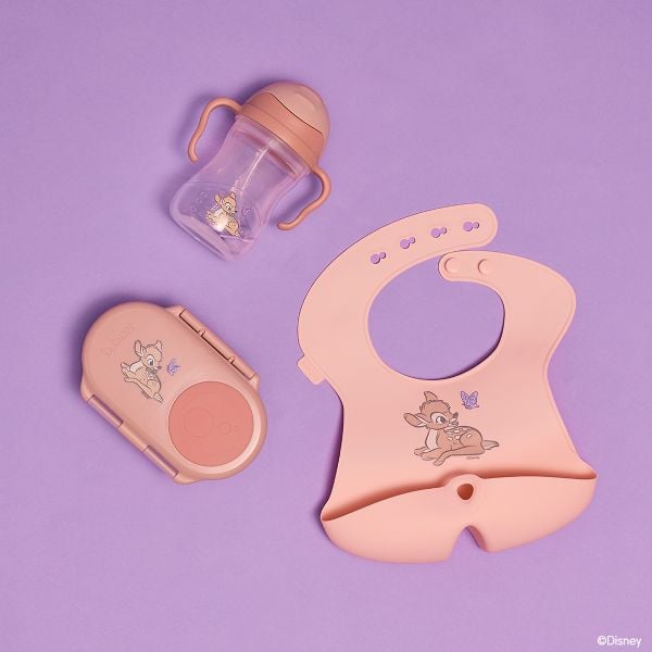 b.box Set Hộp Đựng Đồ Ăn Vặt, Yếm Ăn Dặm & Bình Nước Phiên Bản Bambi Cho Bé