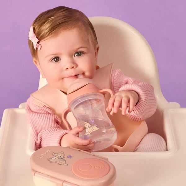 b.box Set Hộp Đựng Đồ Ăn Vặt, Yếm Ăn Dặm & Bình Nước Phiên Bản Bambi Cho Bé
