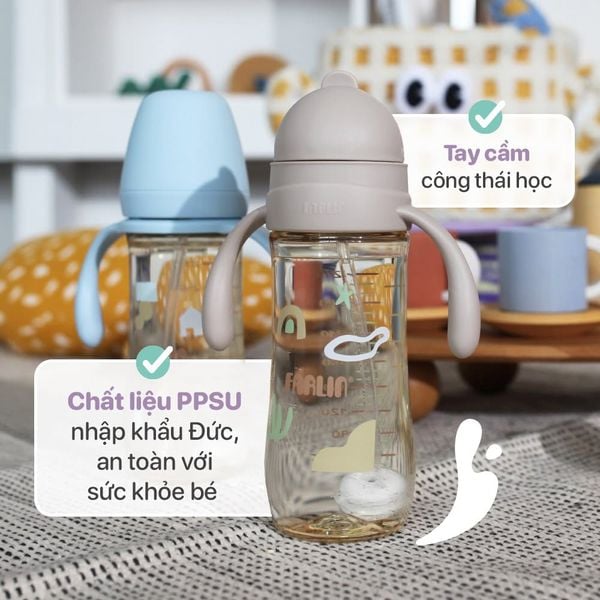 FARLIN Bình Nước PPSU 360 Độ Cho Bé Tập Uống Nước 270ml (Nắp Trượt)