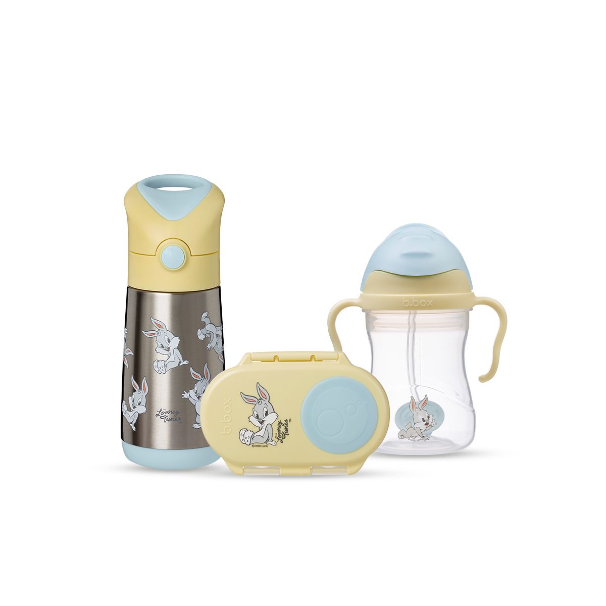 B.BOX SET HỘP CƠM TRƯA/ĐỒ ĂN VẶT, TÚI ĐỰNG HỘP CƠM VÀ BÌNH NƯỚC PHIÊN BẢN LOONEY TUNES CHO BÉ