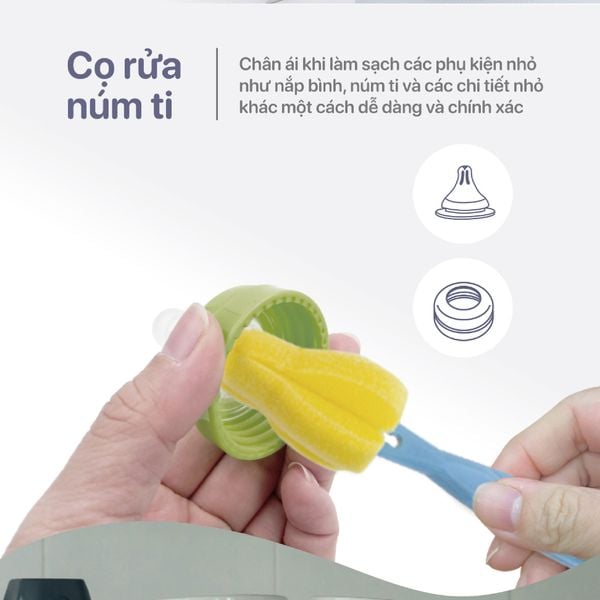 Farlin Bộ Cọ Mút Vệ Sinh Bình & Núm Ti Làm Sạch Hiệu Quả