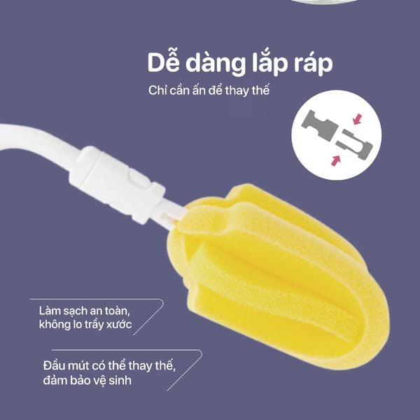 Farlin Bộ Cọ Mút Vệ Sinh Bình & Núm Ti Làm Sạch Hiệu Quả