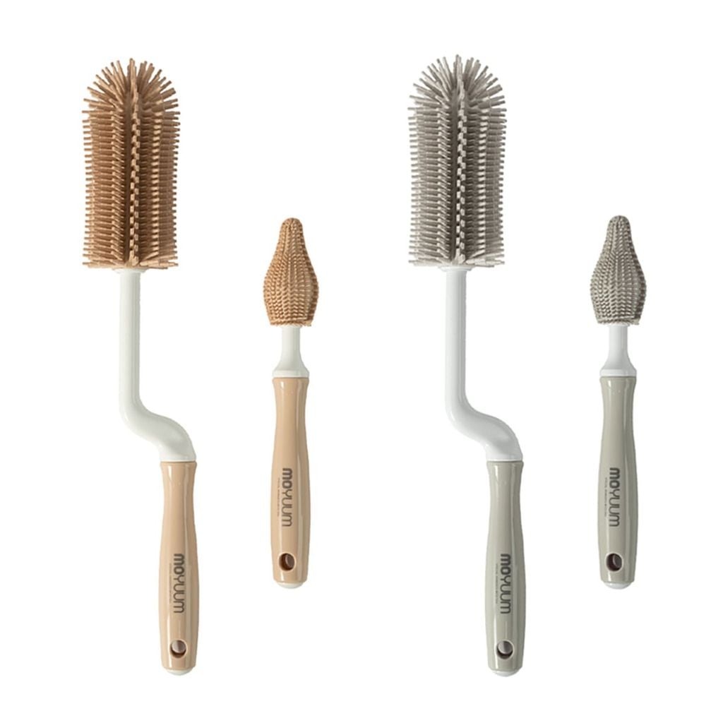MOYUUM BỘ CỌ RỬA BÌNH VÀ NÚM BẰNG SILICONE (SET 2 CÁI)