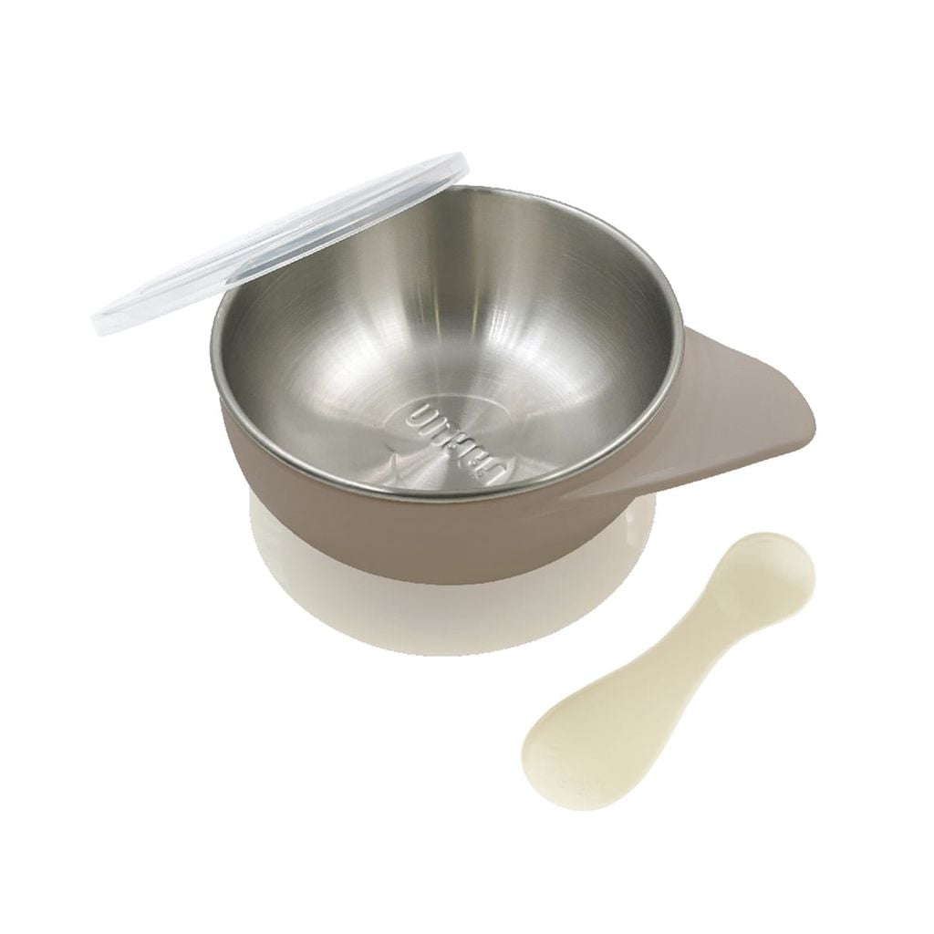 FARLIN Bộ Chén Inox Cách Nhiệt Kèm Muỗng Silicone, Đế Hít Chống Trơn, Nắp Đậy Tiện Lợi